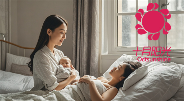月嫂把孩子抱到宝妈面前.jpg