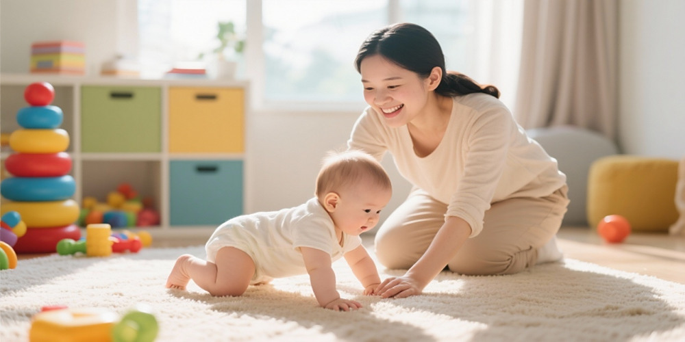 十月阳光育儿嫂，掌握宝宝大运动早教开发技巧