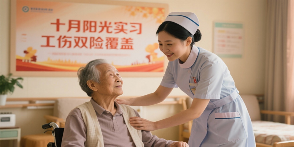 养老护工培训赠送保险?十月阳光实习工伤双险覆盖