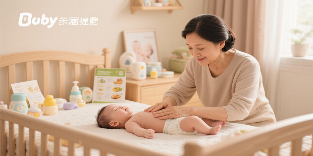 育儿嫂照顾小儿腹胀：轻柔按摩与饮食调整